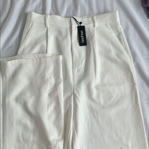 Boohoo Ivory Tailored Pants
